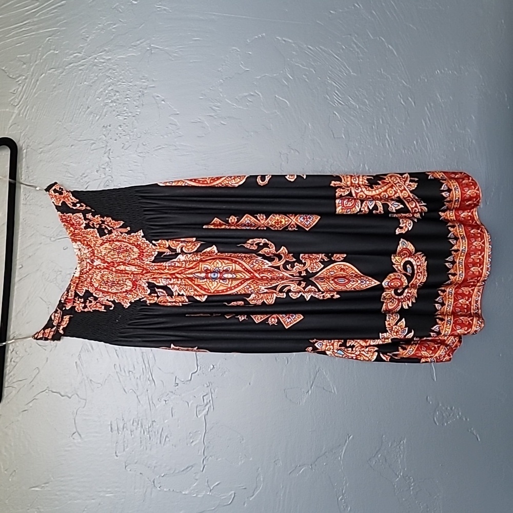 Black/Reddish-Orange Sundress EUC